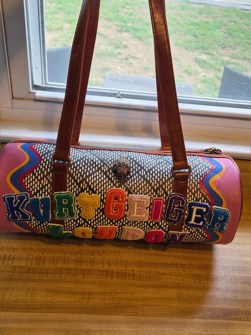 Kurt Geiger NWT Current Season Varsity Barrel Bag W/Dustbag
